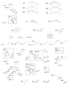 Controls, Governor Spring, Ignition Diagram and Parts List for 91232-1308-E1  Briggs and Stratton Engine